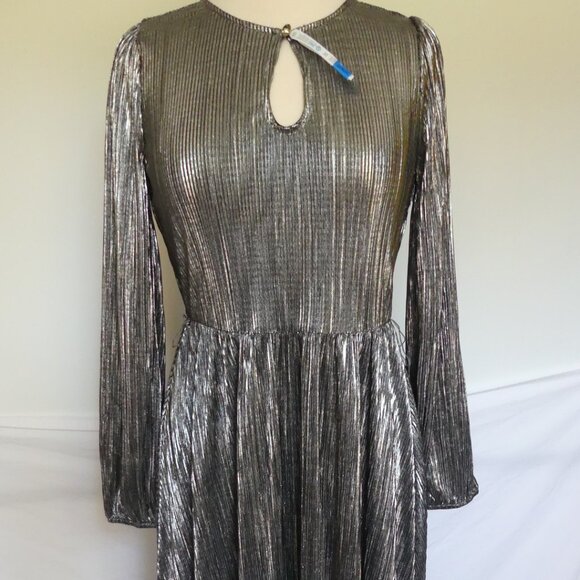 Soft Surroundings Annabelle Pleated Maxi Dress w/ Shash Silver USA Size XS (2/4) - Picture 14 of 16